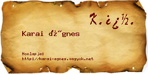 Karai Ágnes névjegykártya